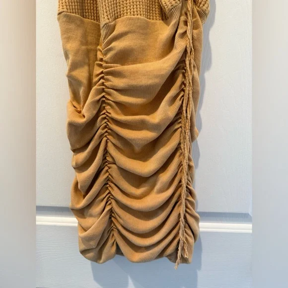 Free People FP One Katya Thermal Mini Dress Yellow Size Small - Picture 3 of 9